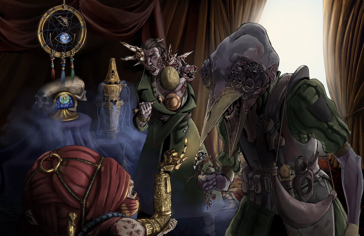 ShamelessShabby's tweet photo. Here’s a Fan render I did for @Monlenz’s Monster Garden, It features Yakob (Simon’s witch hunter) and Iosef (my fan Witch hunter) and a Seer made by @SethBrassel! I think it turned out pretty well! I posted them in the monster garden’s discord under Mana-pulators in worldbuilding https://t.co/MAeZsVNl9e