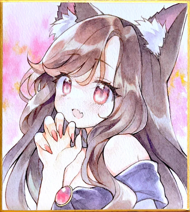 影狼ちゃん!ミニ色紙です 