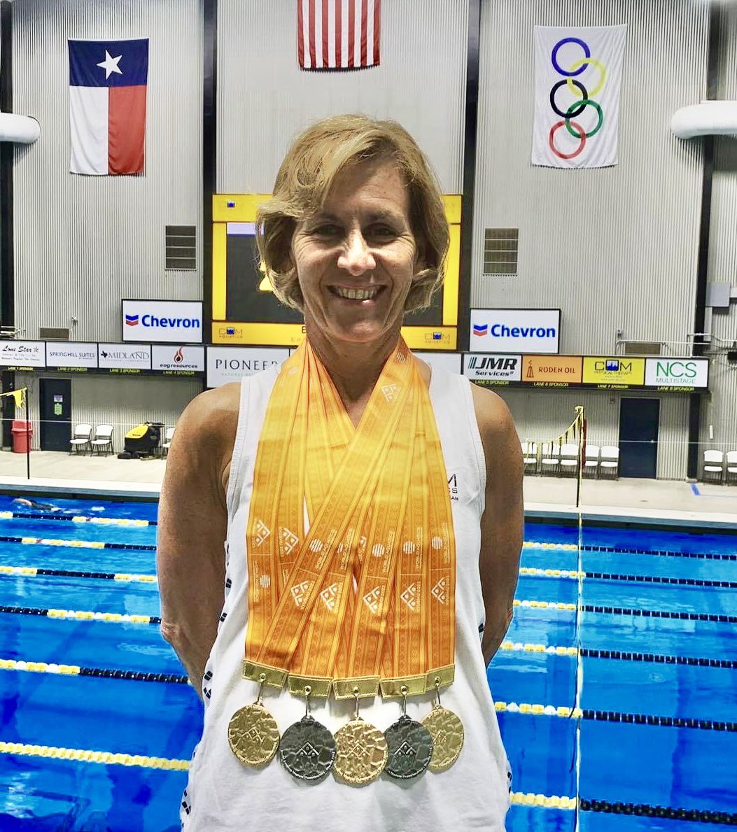 One of our Top Falcons has landed home!!!! Coach Mangum competed at the most recent World Aquatics Masters World Championships in Fukuoka, Japan.  She is a World Champion on 1M, 3M, and Platform.  She won silver medal for platform and 3M mixed synchro. We are so proud of you!!!!
