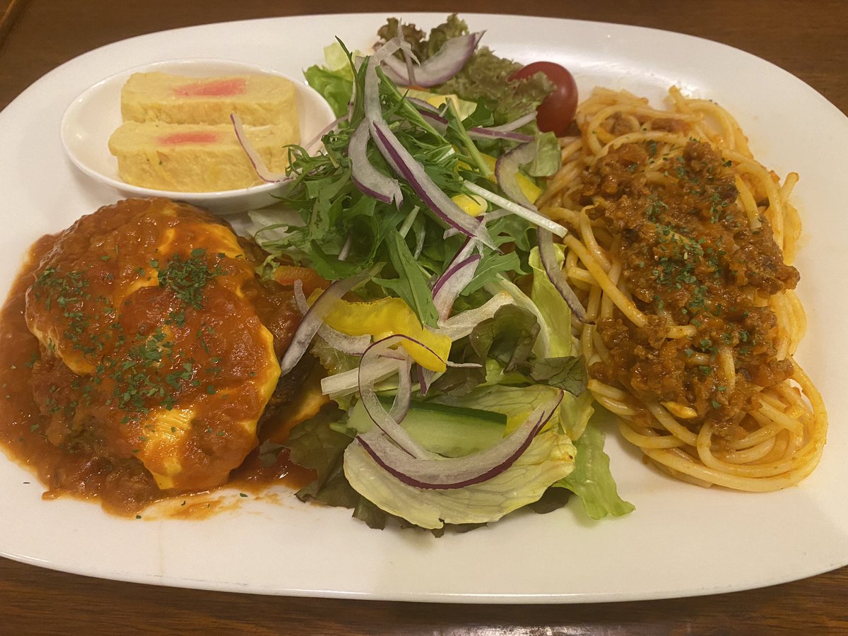 ruy06642986's tweet image. #谷中ランチ#yanaka#千駄木ランチ
#sendagi#yanesen#チーズハンバーグ#teriyaki #mentikatu#ロールキャベツ