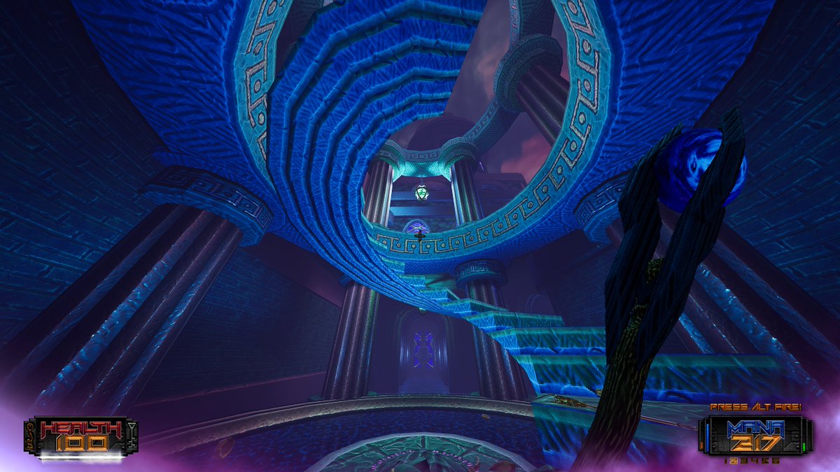 xCarpenedo's tweet image. É o Heretic/HeXen de nossos tempos, não tem jeito. Tá lindíssima essa expansão. #AmidEvil #TheBlackLabyrinth #PCMR