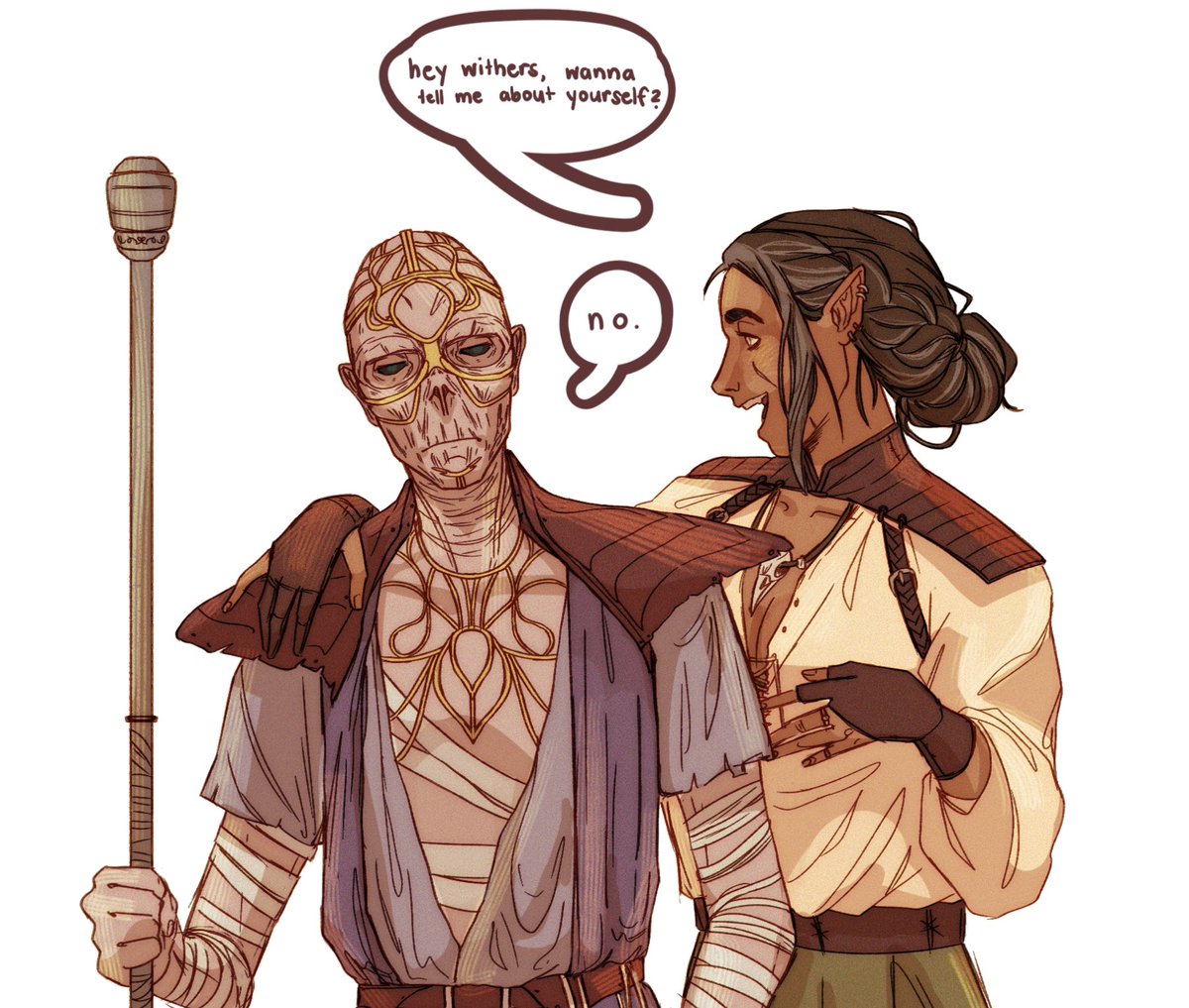 sashthesloth's tweet photo. I love asking Withers questions he refuses to answer 

#BaldursGate3 https://t.co/72GxHmME8t