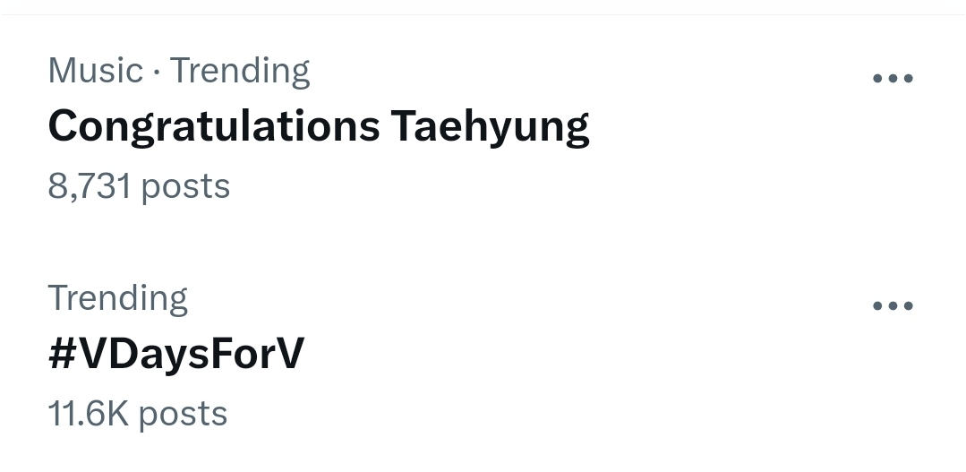 v_hotrends's tweet photo. Currently following keywords related to Kim Taehyung 's achievements are trending 

Congratulations Taehyung !
#VDaysForV  

#V_Layover
#V_SlowDancing 
#V_Blue 
#V_LoveMeAgain 
#V_RainyDays 
#KimTaehyung #V https://t.co/QKIYF6ORRm