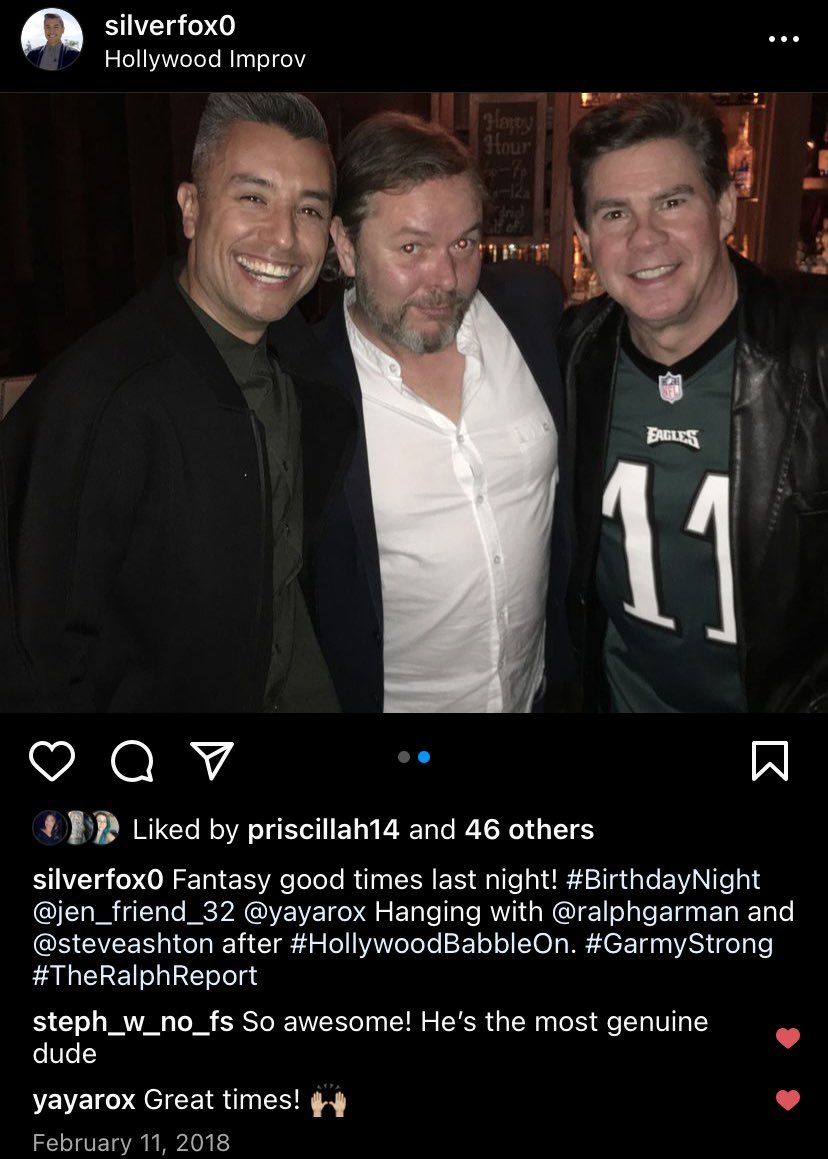 Silverfox0's tweet image. @RalphGarman Just heard today’s show and I wanted to share this photo of when I said hello to you after a #BabbleOn show.  Steve happened to be there after you just had him on for the first time on #TheRalphReport #FlashbackFriday #HeWillBeMissed #ThankYouSteve #FuckOff