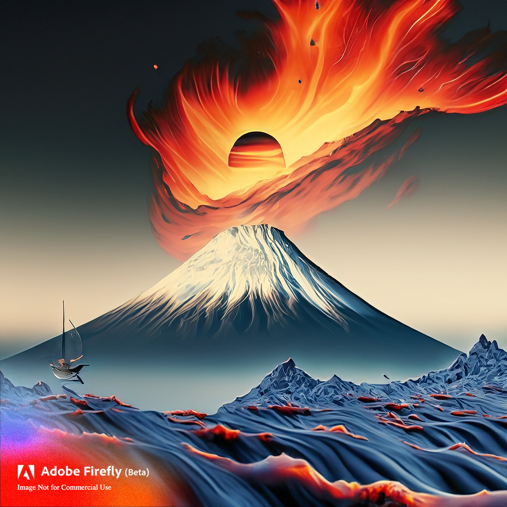 tid3bitGalaxy's tweet photo. ＼GM🌄GE🌆／

Hot summer never ends in Tokyo🥵
Feel like a firing Mt. Fuji 🗻🌋⚡️

Let's share your image w/ #SolaPlanets

❤️&amp;RT😉and follow me🔥❤️‍🔥🔥
#AdobeFirefly #futurescape https://t.co/FuBzD8X0i0