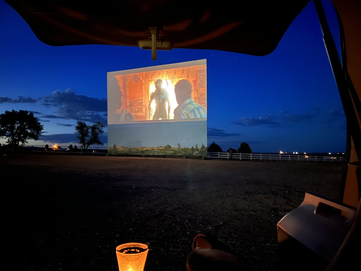 Watching #BlueBeetle at a drive in theater in @VisitLasVegasNM 🎥 🚗 I haven’t been to a drive in theater in over 30 years! This is awesome! 🍿 

#lasvegasnm #driveinmovies #movies #newmexixotrue