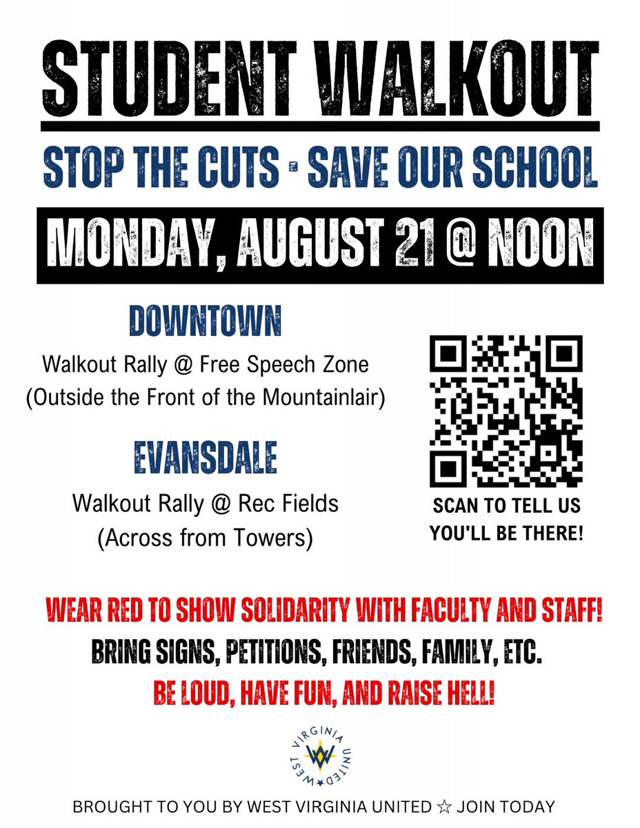 Monday at noon, #WVU