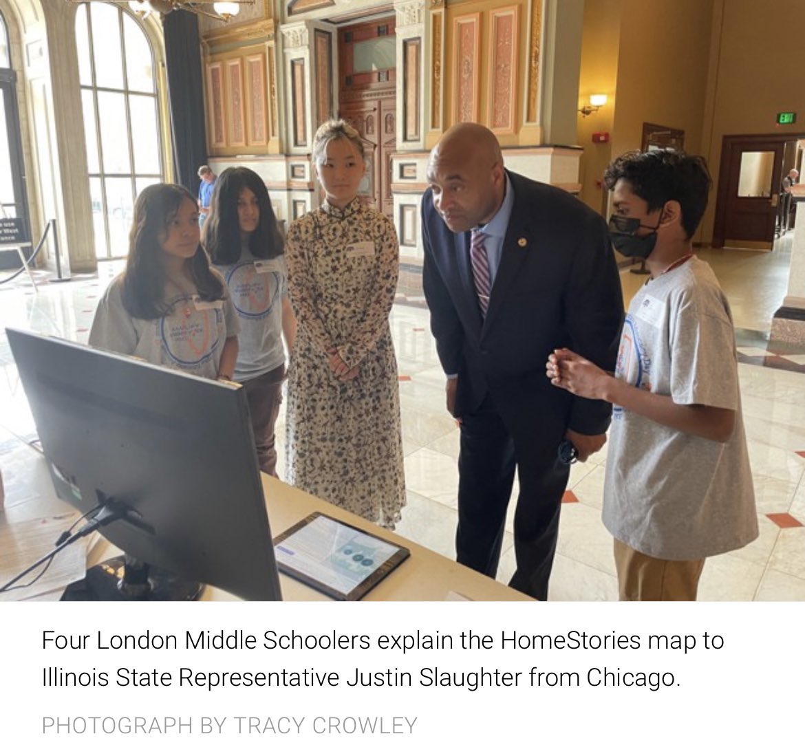 ‘HomeStories are fairly simple & short, but they’re written from the heart, conjuring deep feelings of belonging as personal…and as ancient as humanity itself.’ Migrant students in our @OutofEdenWalkCh #HomeStories program meet lawmakers in #Illinois. nationalgeographic.org/projects/out-o…