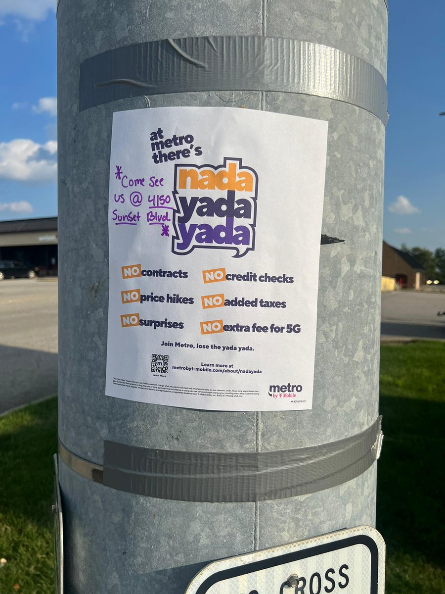 Spreading the <a href="/MetroByTMobile/">Metro by T-Mobile</a> #nadayadayada  love one street pole at a time!!! #SaifNation <a href="/thayesnet/">Terry Hayes</a> <a href="/WinstonAwadzi/">Winston Awadzi</a> <a href="/ShelleyMarsh30/">Shelley Marsh</a> <a href="/JoshFowler2012/">Josh Fowler</a> 💜💜💜