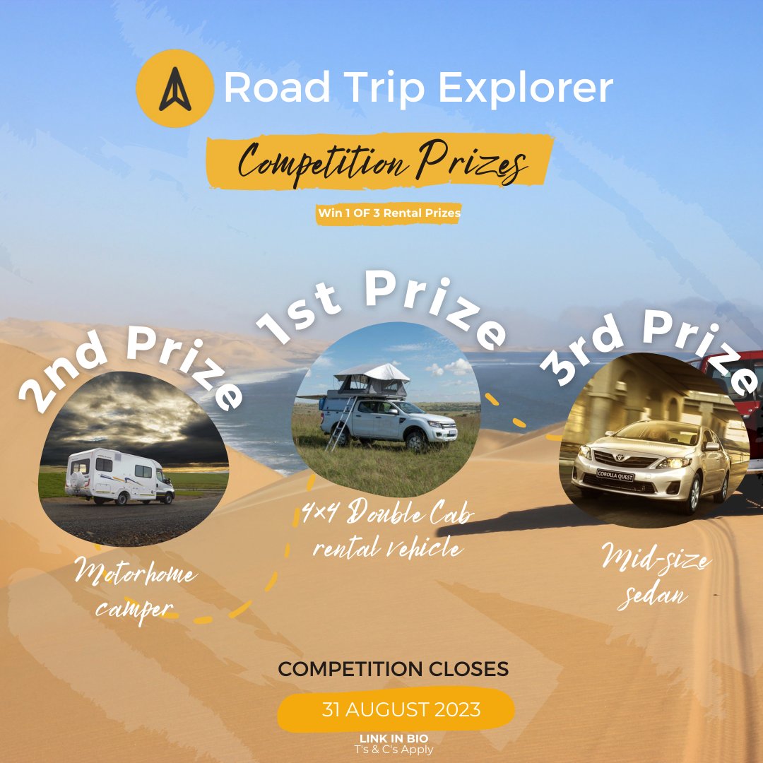 💰 Prizes up for grabs: 1️⃣ 4x4 Rental (Valued at R24,000) 2️⃣ Camper Rental (Valued at R18,000) 3️⃣ Car Rental (Valued at R5,000) Visit our Website to Enter (Link in Bio) ⚠️ Drive South Africa Terms & Conditions Apply ⚠️ #DriveSouthAfrica #RoadTripExplorer #RoadTrip #Competition