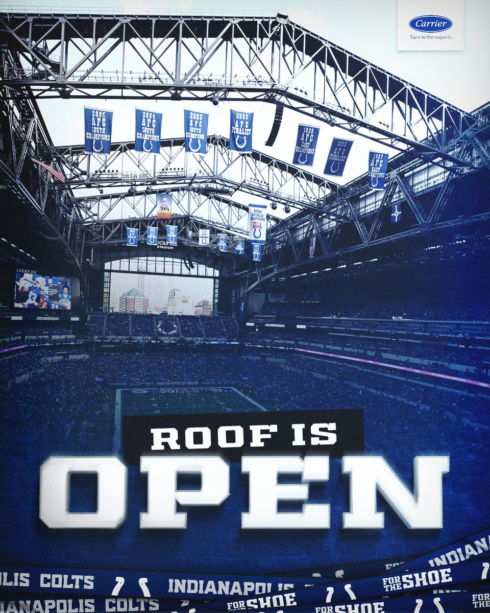 Roof/Window….OPEN for Colts/Bears tomorrow..🏈👍