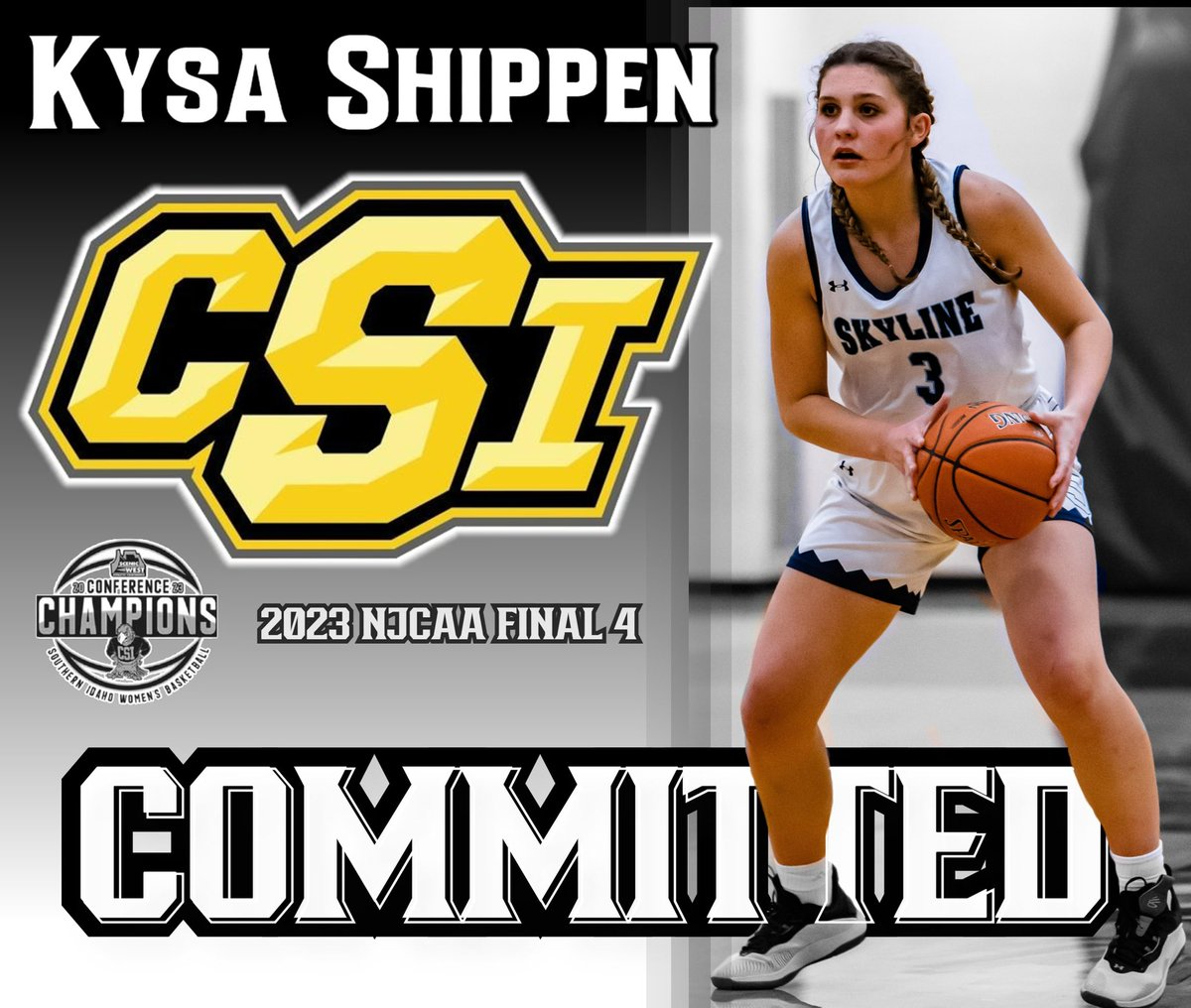 Congratulations Kysa Shippen on her commitment to 2023 NJCAA D1 Final Four team College of Southern Idaho. CSI Head Coach Randy Rogers has 510 wins at the helm and has been there since 2002. MOB FOREVER 🦁 

#NWAMOB #FBCIdaho #FBCStrong