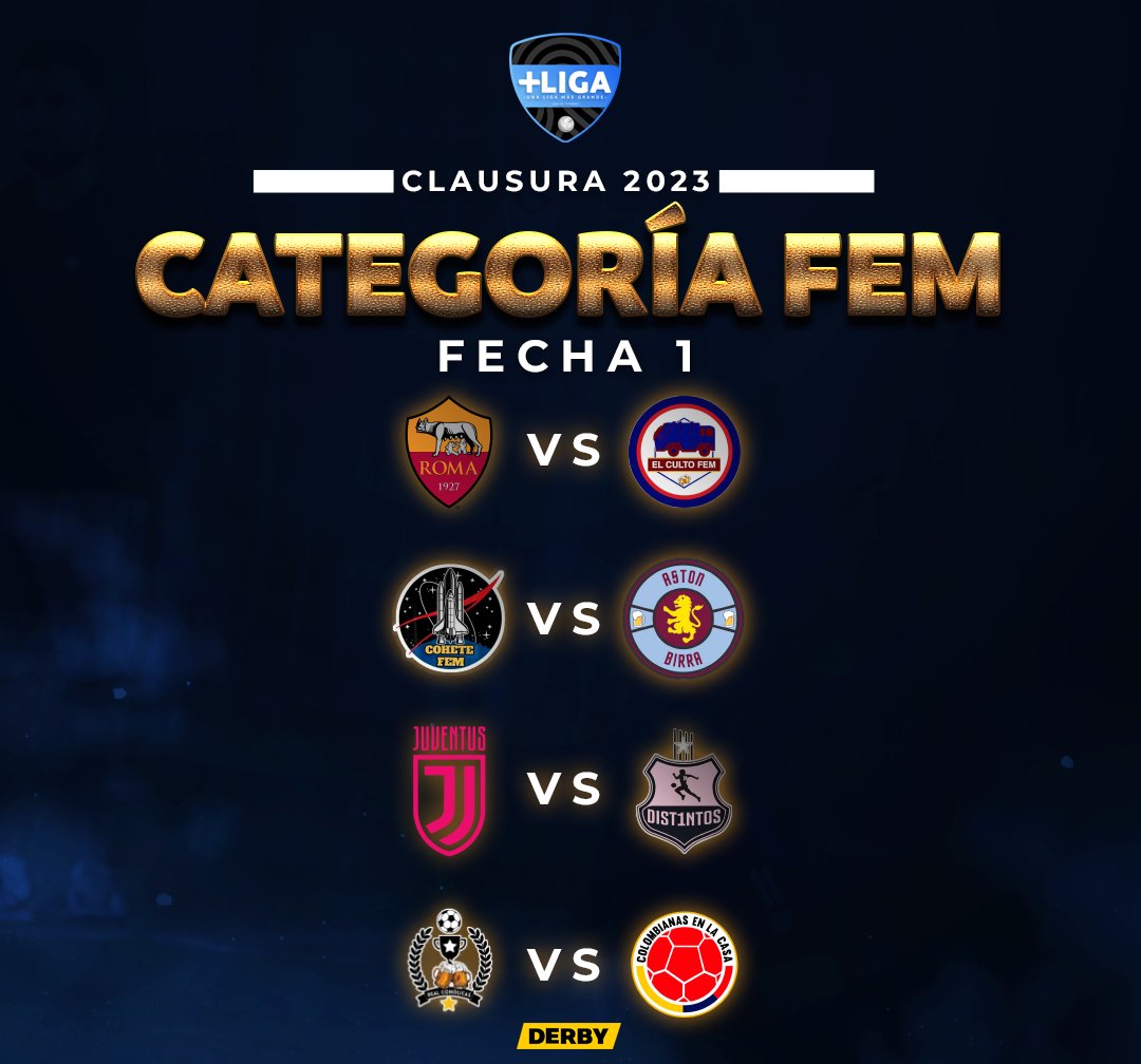 ligadetuiteros's tweet photo. Primera fecha de la Categoría Femenina 🫰❤️‍🔥🤩

¡Falta poco para volver a vernos!

#UnaLigaMásGrande https://t.co/pY92AjayA1