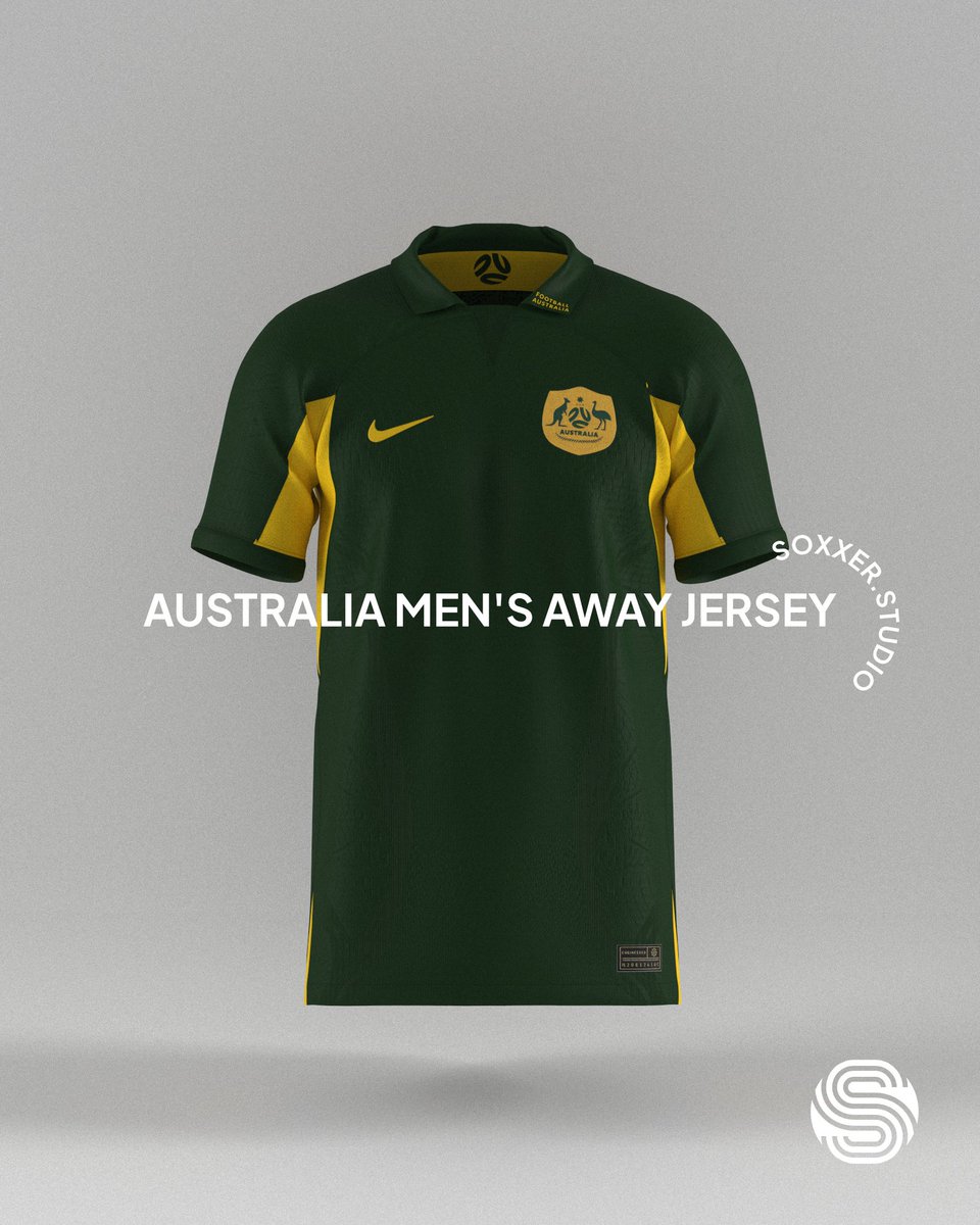 Ignite your imagination with the mesmerizing Australian Men's Away jersey. A vivid blend of dominant green and vibrant golden accents. It embodies dreams turned reality, forging legends with every move. 
 
Please retweet if you like it!