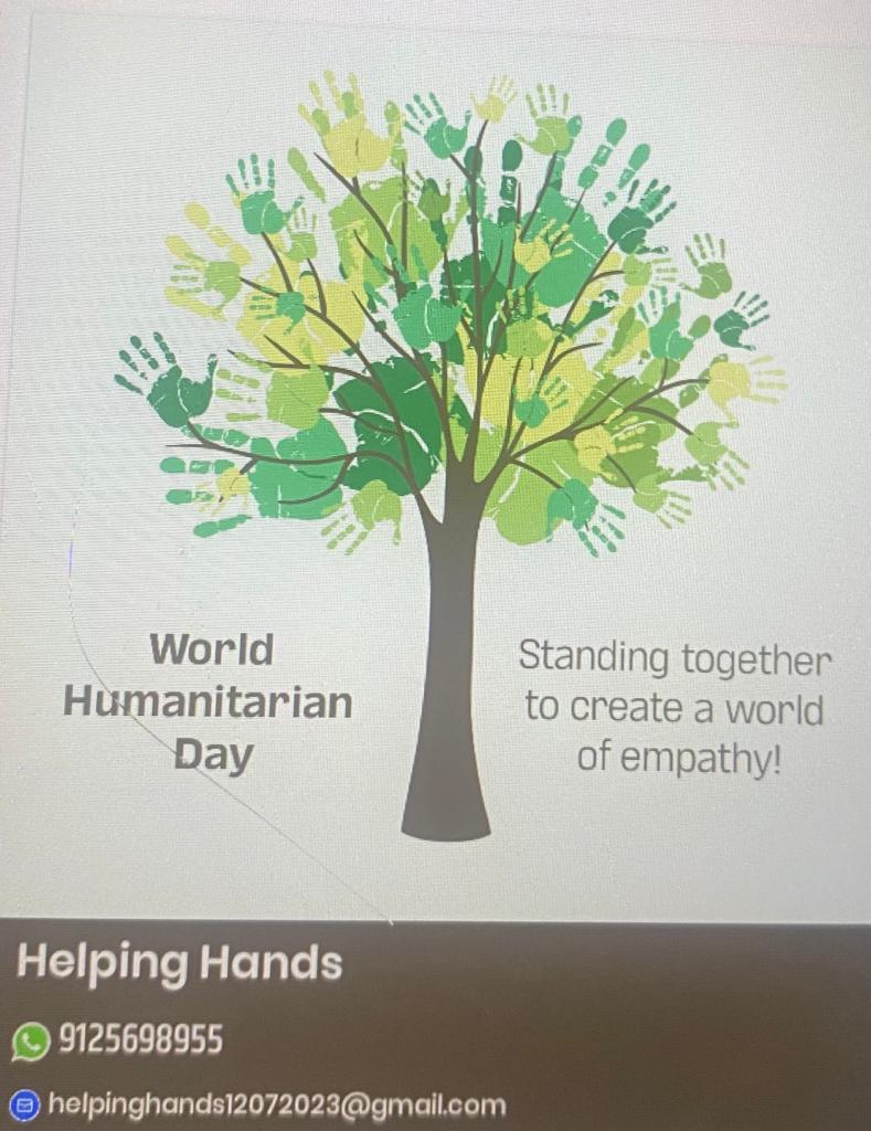HelpingHands023's tweet photo. विश्व मानवतावादी दिवस
World Humanitarian Day
#19aug #19august #19august2023 #worldhumanrightsday @HelpingHands023 https://t.co/FbX4sFkTJu