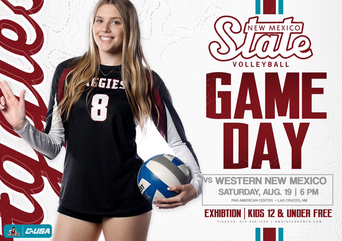 Back under the bright lights 🤩

🆚 <a href="/wnmuvolleyball/">WNMU Volleyball</a> 
🕒 6:00 PM
📍 Pan American Center

#AggieUp