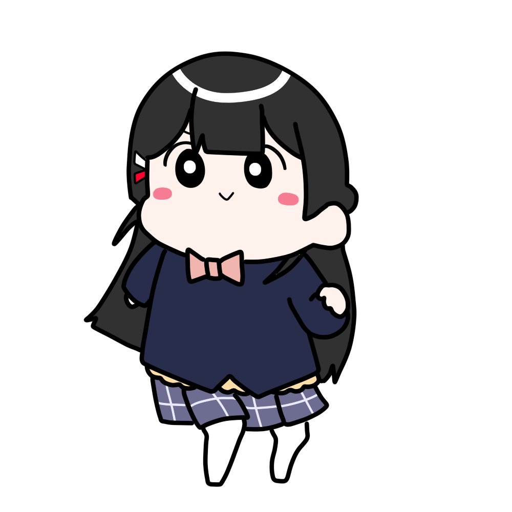 tsukino mito 1girl black hair solo long hair skirt chibi jacket  illustration images