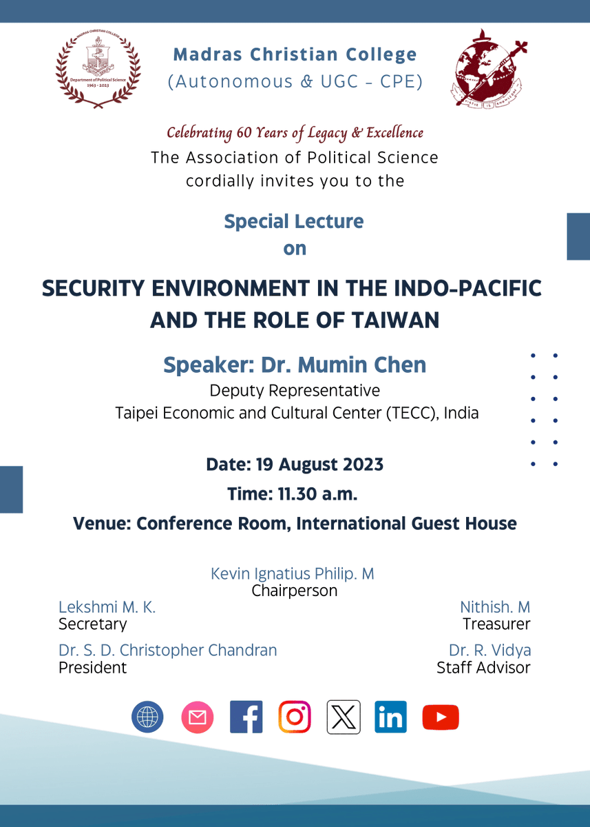 mccapolsc's tweet photo. All are welcome!!! 🇮🇳🇹🇼

👩‍🎨 : @SreejaJS02 

#SpecialLecture #India  #Taiwan https://t.co/n5XFliP2Ru