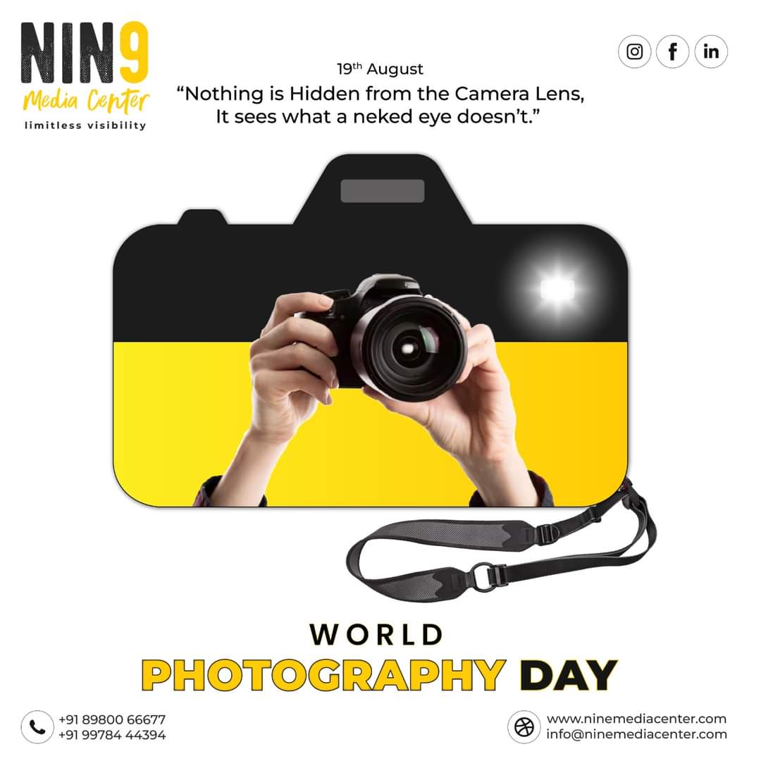 ninemediacenter's tweet photo. Capturing moments, one clicks at a time. Happy Photography Day! 📸✨
.
.
.
#photography #photos #passion #photographyday #photographers  #commercialphotography #camera #talent #photographylovers #india #ninemediacenter #nmc #limitlessvisibility #mediaagency #marketing #graphics https://t.co/bhLYE11OKG