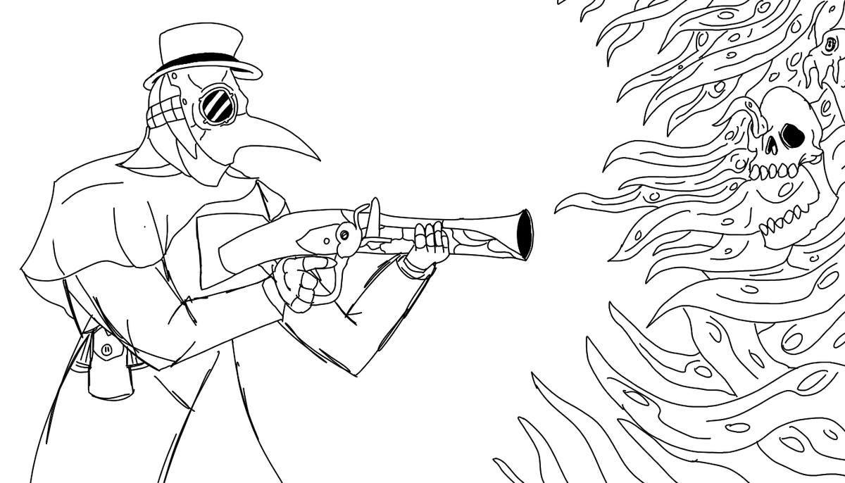 AgarthaTrapdoor's tweet photo. I wanted a quick palette cleanser, so I drew the delightful @erdbeerscherge's Ruins of Calaworm. I haven't played a lot of games in the genre, but RoC has some satisfying combat. Bonus points for having a playable Blunderbuss.
#art #ruinsOfCalaworm https://t.co/dcwMCdElFm