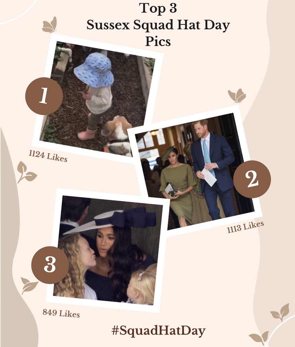 It was close, but Princess Lilibet Diana’s and Guy’s cute garden pic was the favorite of the day! Thanks to everyone who participated! I loved seeing all your fabulous pictures! #SquadHatDay #SussexSquad #ILoveUs