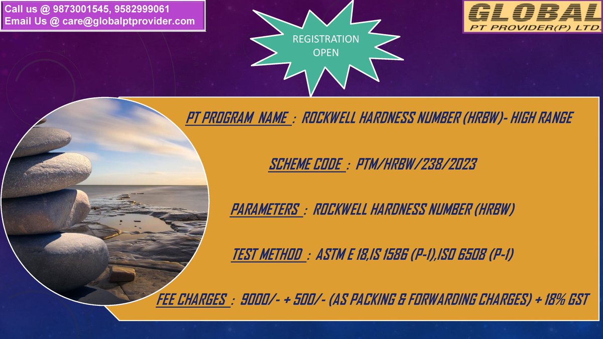 pt_limited's tweet photo. #globalptprovider #proficiencytesting #ptprogram #rockwellhardness #schemecode #parameter #testmethod #highrange #registrationopen #hurryup https://t.co/L1E9m2DTQo