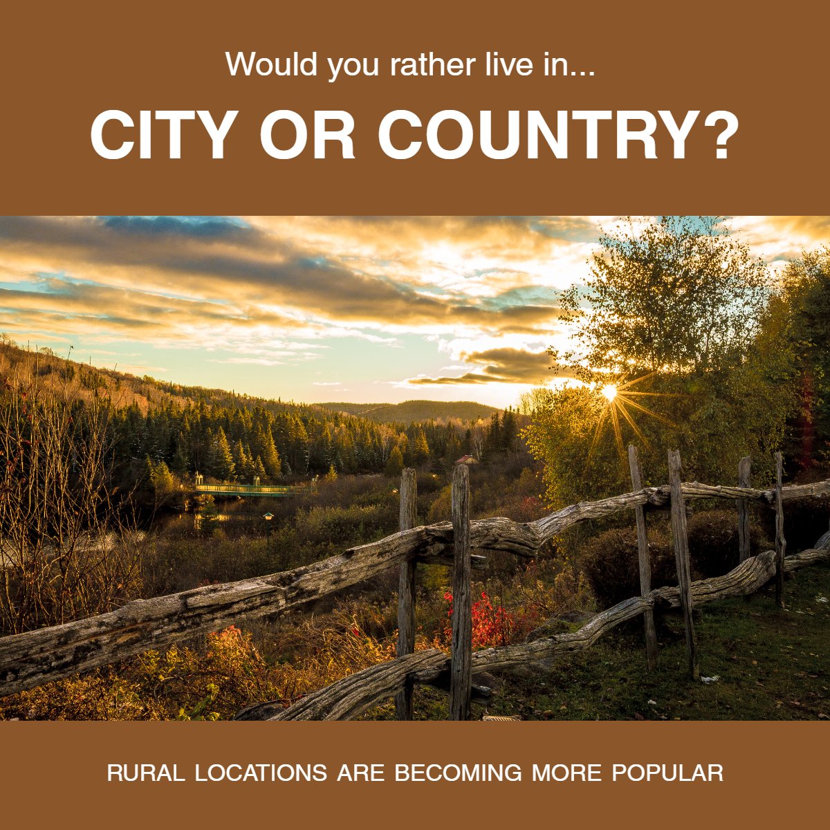 Would you rather live in the city or country? 🏙️🌄

#wouldyourather  #cityorcountry  #citylights  #realestatequestion  #realestate
#callniecie