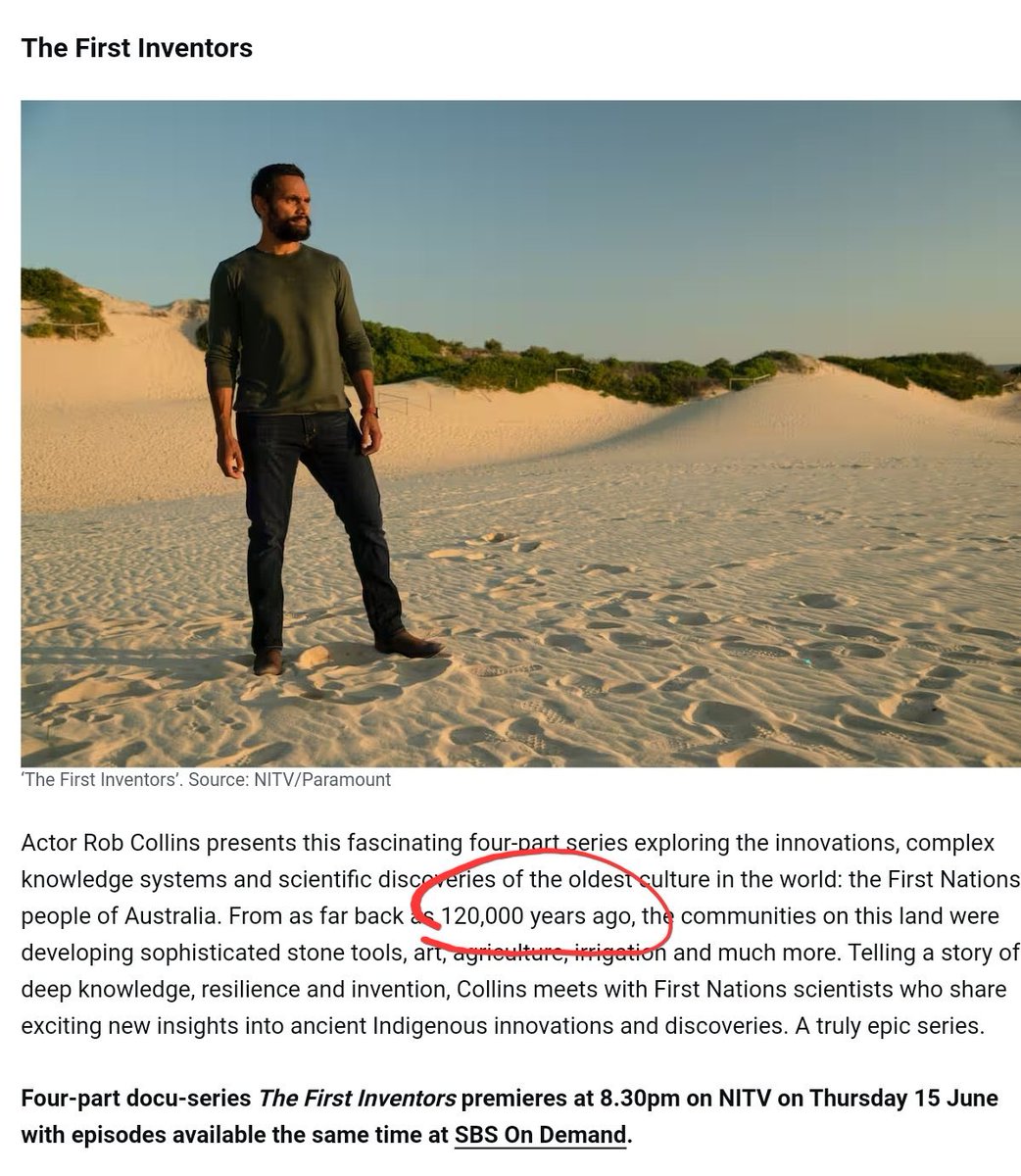 aveagoyamug's tweet photo. Heeeelllo! The bingo number for #Aboriginal habitation of Australia has now been “Voiced” up to 120,000 years! 

In shock news to actual scientists it appears the branch is now older than the tree!!! #AusPol2023 #Voice #bullshit #fantasy #TruthIsDead #SBS https://t.co/vTr7xCOK71