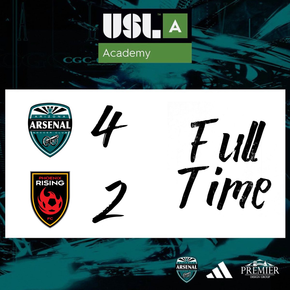 AZArsenalSC's tweet photo. Mission Accomplished. 
+3 points!

Next match our @USL_Academy head to California to take on @LoyalSelect and @orangecountysc 
#bleedTEAL https://t.co/rHDSuIPoqk