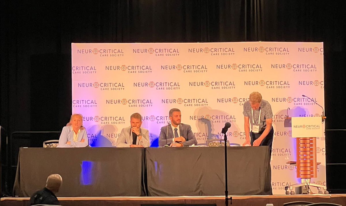 Very proud of our very own Dr. Mohammad Hirzallah, speaker of the Neurocritical Care Society Annual Meeting 2023. Attendees from institutions across the globe learned the utility of optic nerve sheath diameter as a non-invasive ICP monitoring method. @neurocritical @7irz 🧠💫