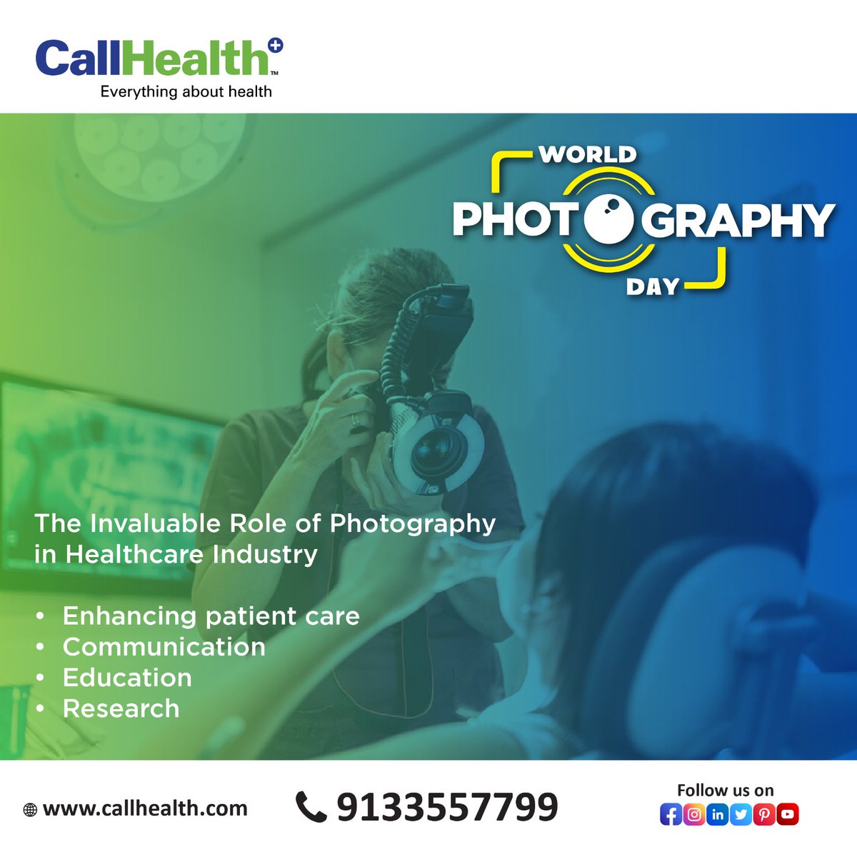 CallHealthIndia's tweet photo. 📸 Celebrating World Photography Day! 🌍📷
In the world of healthcare, every image tells a story of care, compassion, and progress.
#worldphotographyday
#CallHealth #EverythingAboutHealth https://t.co/lUqR7W8Jel