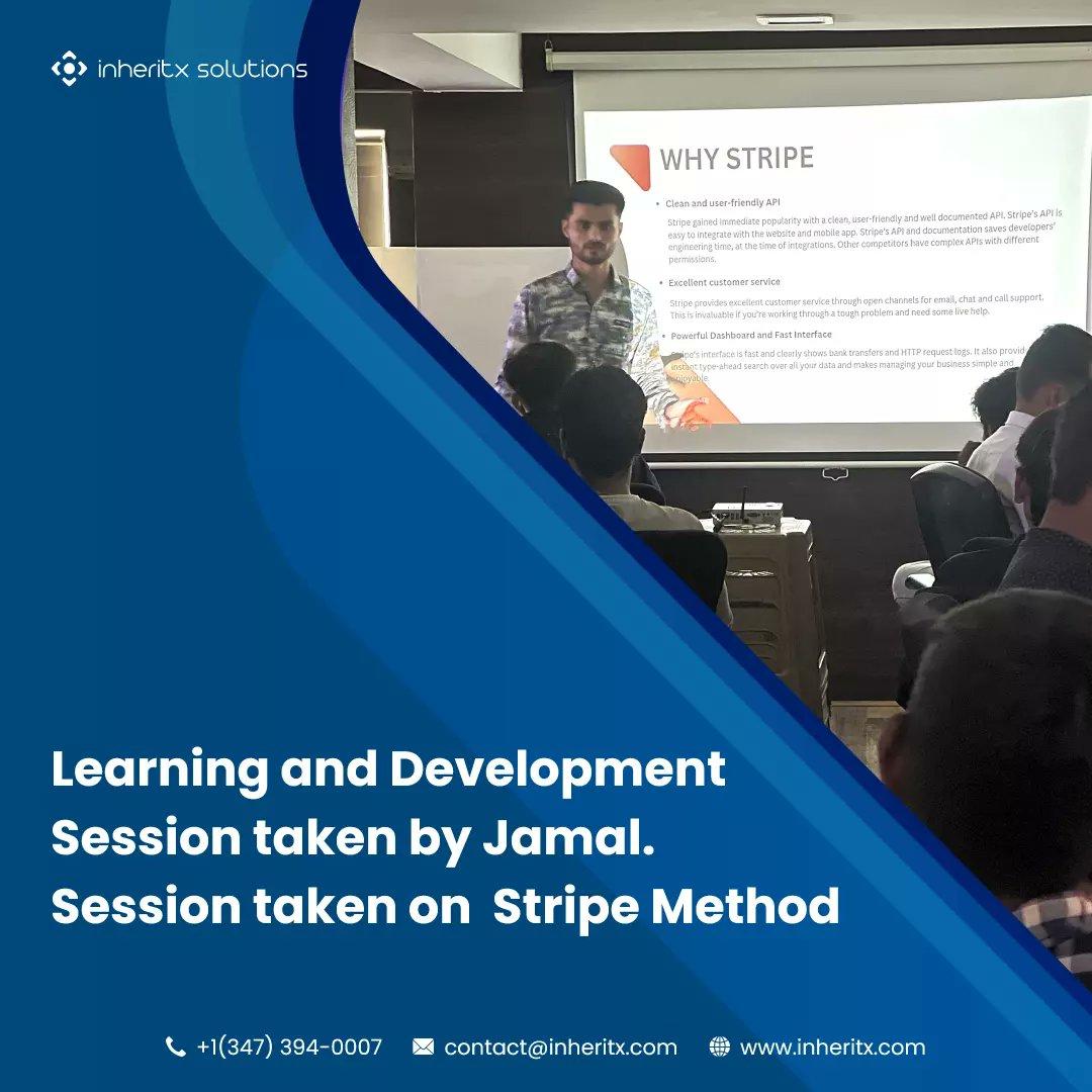 inheritx's tweet image. Our team&apos;s knack for sharing and communicating is simply #excellent! Recently, one of our expert team member Jamal took the interactive and informative session on #Stripe method. InheritX Family likes to stay updated with technological advancements, always!

#session #team