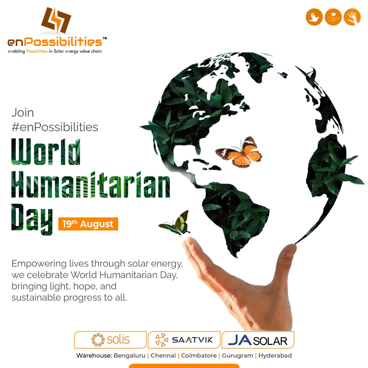 PossibilitiesEn's tweet image. Empowering lives through solar energy, we celebrate World Humanitarian Day, Bringing light, hope, and sustainable progress to all.

World Humanitarian Day!!

#enPossibilities #saatvik #solar #solis #JASolar #solarpower #solarenergy #sustainable #greenenergy #worldhumanitarianday