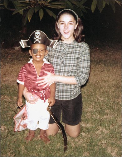 A young President Obama with his mother.