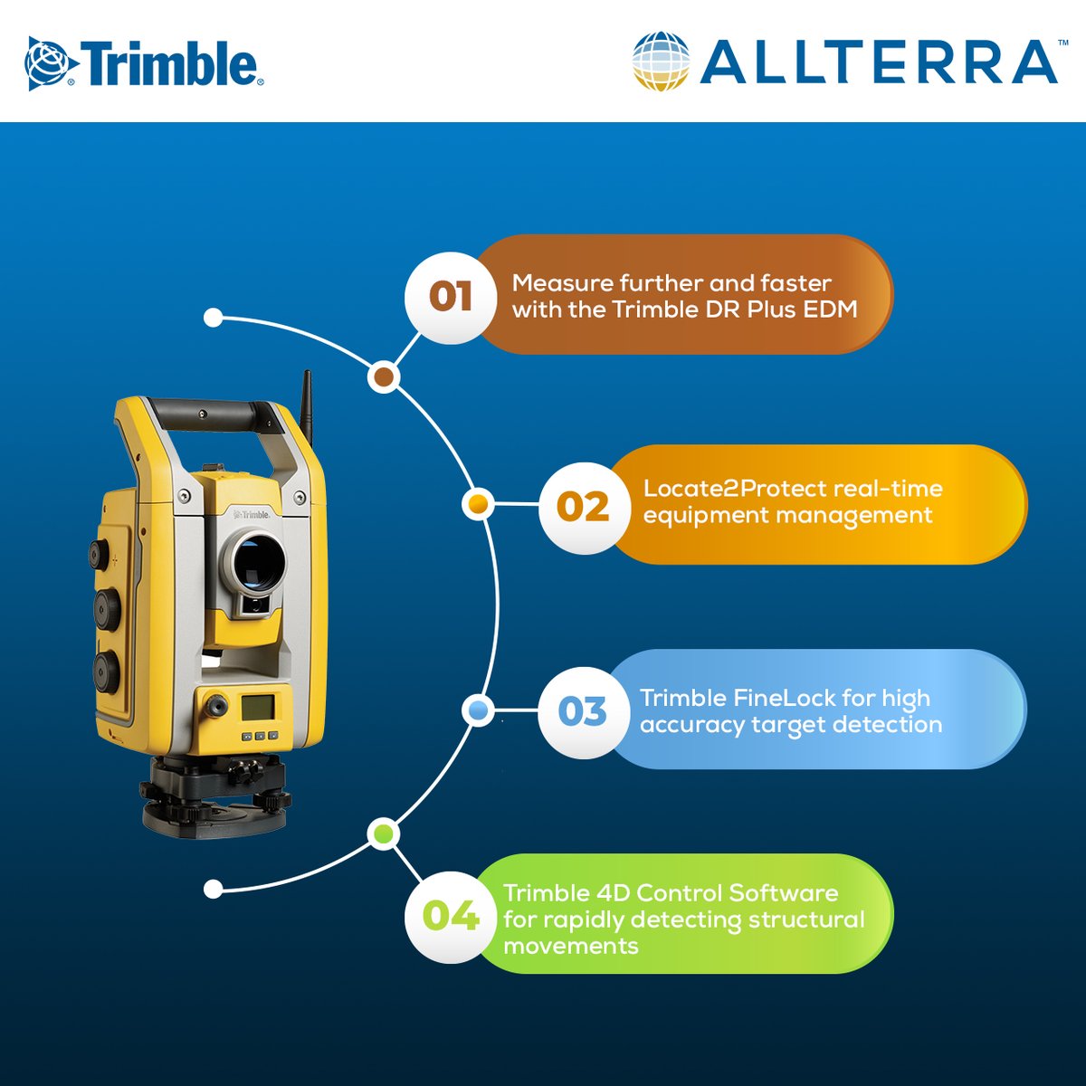 AllTerra_India's tweet image. Trimble S5 Ti-M Total Station solution is an accurate &amp;amp; reliable instrument that is equipped with DR Plus EDM, MagDrive™ technology, Finelock, &amp;amp; has the ability to rapidly detect critical structural movements with Trimble 4D Control software.  #allterraindia #trimbles5