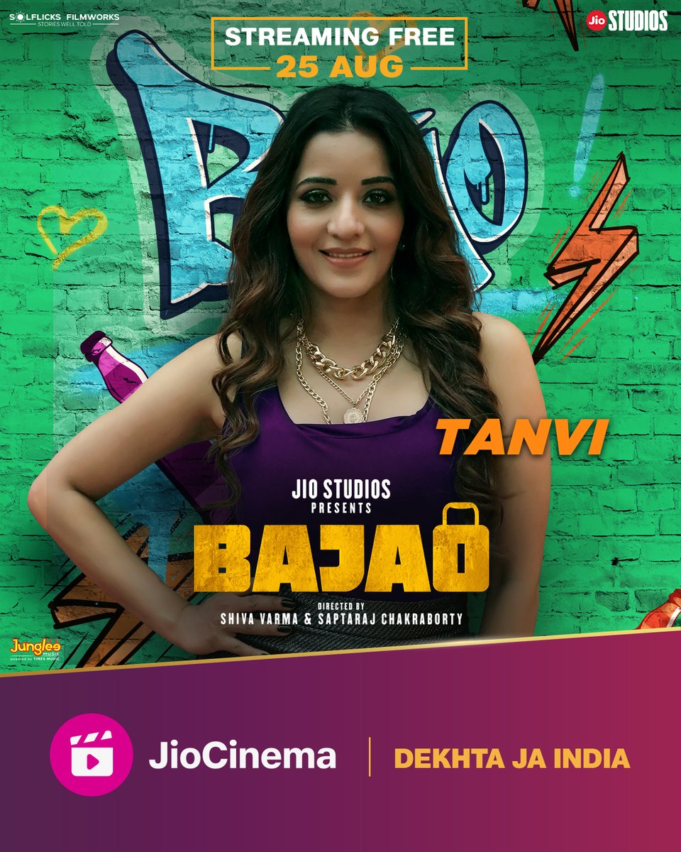 Thodi teekhi, thodi meethi, iski entry par har koi maare seeti 🫶
#BajaoOnJioCinema, streaming free 25 Aug onwards

jiocinema-social.onelink.me/DeD6/hcr9x58t

#Bajao #TanujVirwani <a href="/issahilkhattar/">Sahil Khattar</a> <a href="/sahilwalavaid/">Sahil Vaid</a> <a href="/raftaarmusic/">RAFTAAR</a> <a href="/adinathkothare/">Adinath Kothare</a> #MahiraSharma #RajeshSharma #NitishPandey <a href="/aslimonalisa/">Mona Lisa</a>