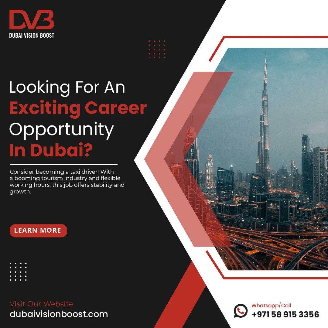 Looking for an exciting career opportunity in Dubai?
#DubaiJob #TaxiDriverOpportunity #dubaitaxidriverjob 
Read More ⬇⬇
buff.ly/3NhYDKX