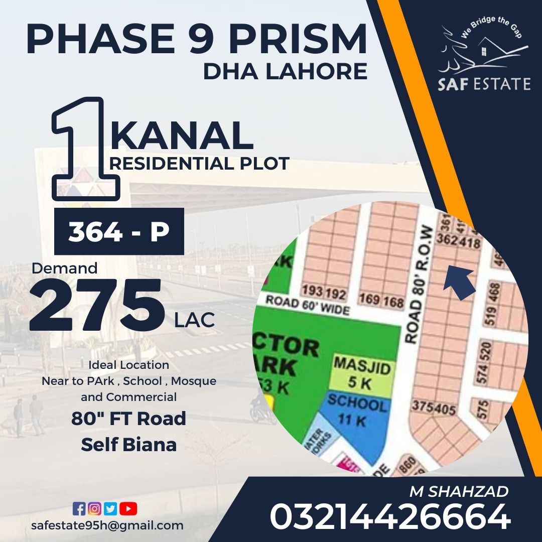 safestate95h's tweet image. #dhalahore #Phase9Prism #PBlock #ResidentialPlots #residentialproperty #LBLOCK #10marlaplots #10marlaplotsforsale #residentialproperty #ResidentialPlots #investment #investmentproperty #InvestAndEarn #RightTimeToInvest #everyone
#saffestateconsultant
03214426664
M Shahzad
