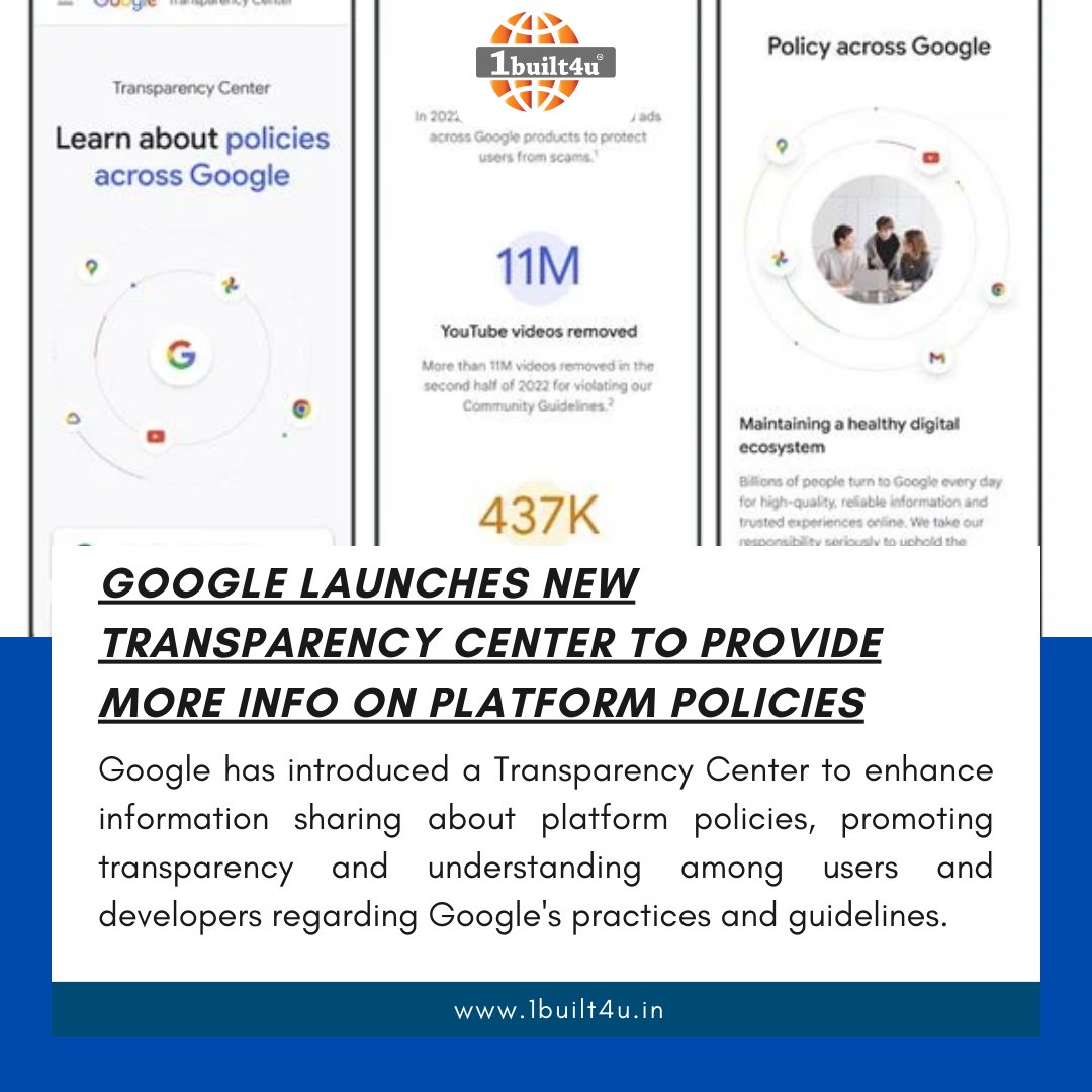1built4u's tweet image. News! 📰🔔

#1built4u
#GoogleTransparency
#PlatformPolicies
#TransparencyCenter
#GoogleUpdates
#TechNews
#DigitalTransparency
#PolicyGuidelines
#InformationSharing