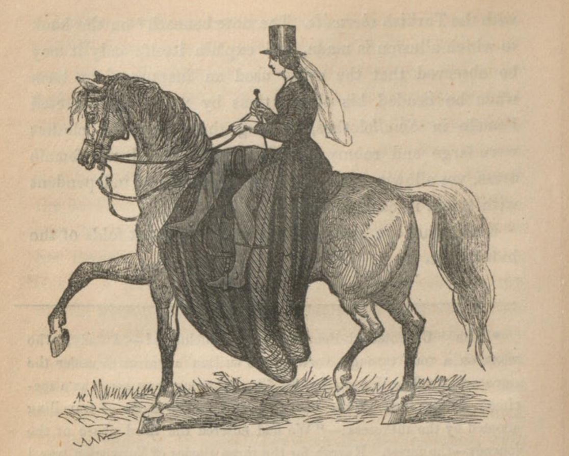 横向きで乗馬（サイド・サドル）していたんです 危険を伴う乗馬方法で