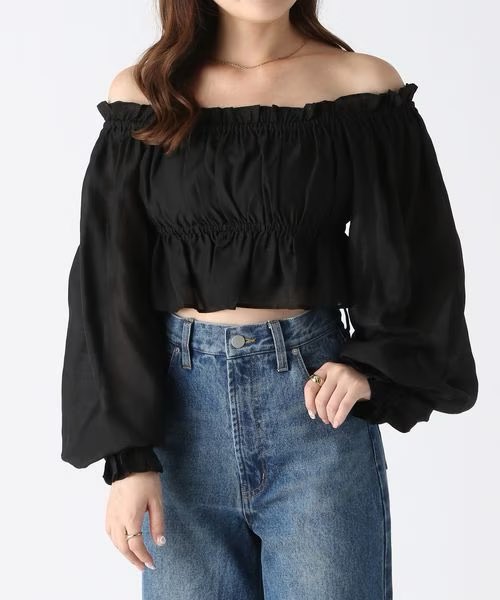 2wayシャーリングブラウス