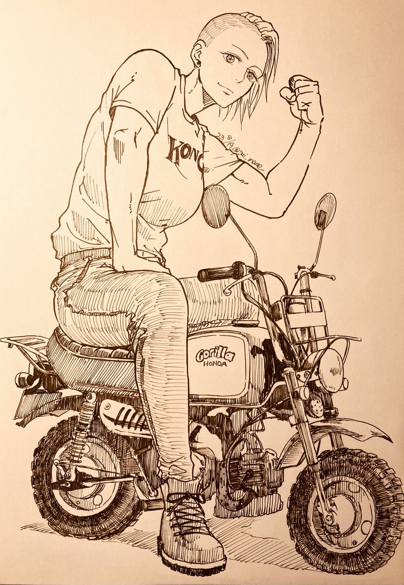 【オリジナル(現パロ)】ゴリラにゴリラが乗ったら… #バイクの日 