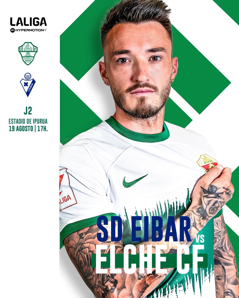 ElcheCFJPN's tweet photo. ⚪️🟢 マッチデイ 🟢⚪️

🆚 @sdeibar_jp 
🕙 17:00 🇪🇸/24:00🇯🇵
🏟️ イプルア

#MuchoElche | #EibarElche
#エイバル #エルチェ https://t.co/uo7tgeYgxP