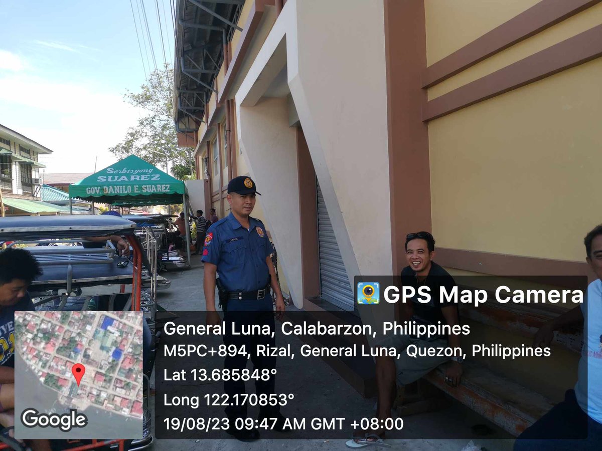generalluna_mps's tweet photo. On August 19, 2023 at about 9:47 AM, personnel of General Luna MPS led by PSSg Herbert L Daria, Investigator conducts intensification of police presence/inspection of tricycle terminal at Brgy San Jose and Brgy. 4 Poblacion, General Luna, Quezon. https://t.co/rWg5ass9D8
