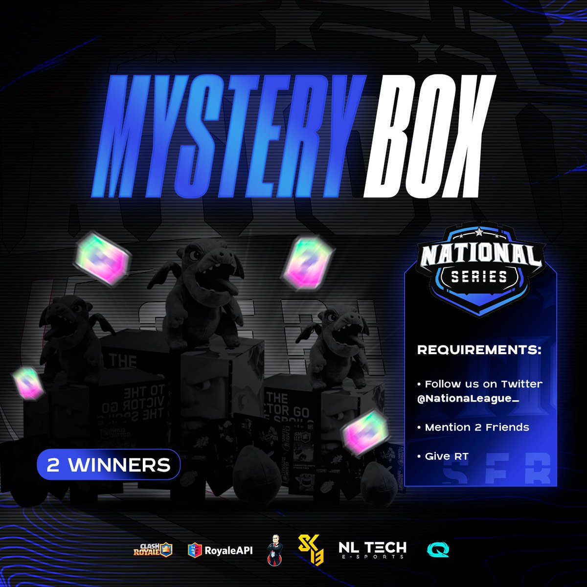 #ClashRoyale | <a href="/EsportsRoyaleEN/">Clash Royale Esports</a>

We have two surprise Clash Royale product codes. Would you like to get one?

Follow these 3 easy steps:

1️⃣ Follow us @NationaLeague_
2️⃣ Mention 2 friends
3️⃣ RT this tweet

We will announce the winners on
2 September. GOOD LUCK!!!