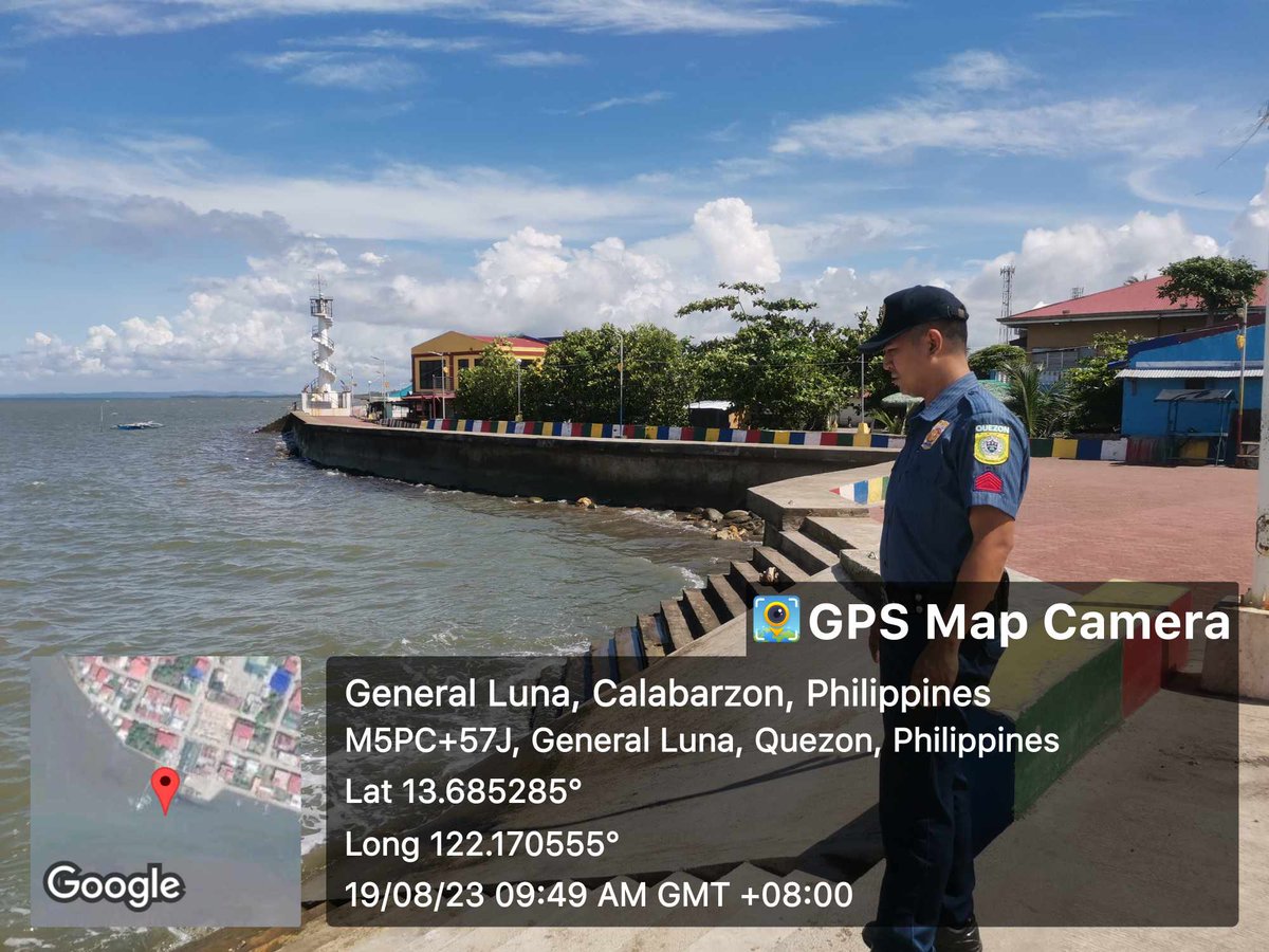 generalluna_mps's tweet photo. On August 19, 2023 from 9:47 AM onwards, personnel of General Luna MPS led by PSSg Herbert L Daria, Investigator conducted foot patrol/police visibility around Poblacion, Baywalk and public market in connection with anti-criminality campaign of the PNP. https://t.co/OrPepSIifg