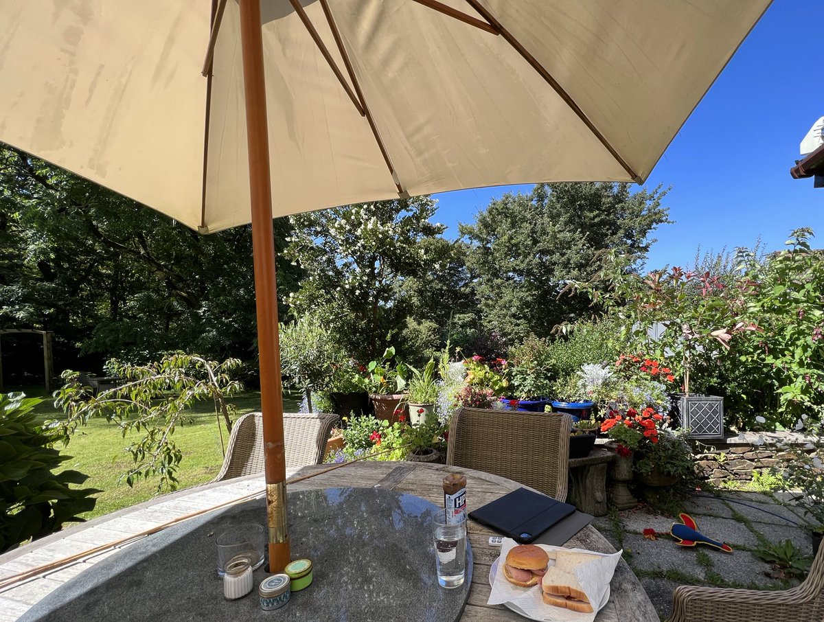 Kernow_Life's tweet photo. Lovely morning here in our garden. Itβs #Bacon #Butties & Rolls with #HPSauce ! Blue #Cornish sky. Light Breeze too. Just nice . #Kernow #Cornwall has it all. @KWTWeather @BBCWthrWatchers @Ruth_ITV @BBCSpotlight @CornishSea_Salt @MetMattTaylor @BBCCornwall @piratefm https://t.co/1Y8cTfzvVT