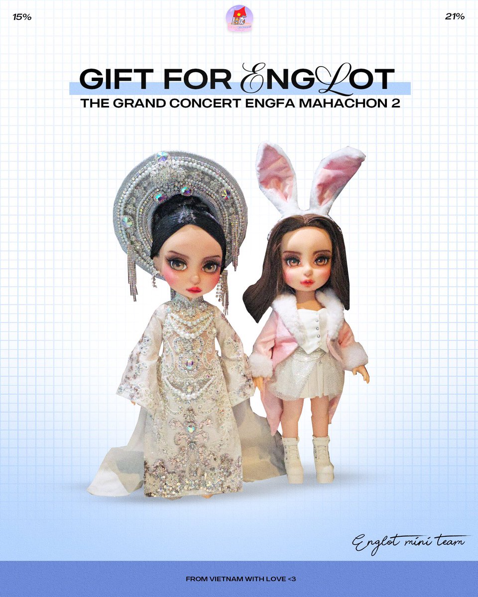 waratin6639's tweet photo. GIFT FOR ENGLOT by Englot Mini Team 🇻🇳
• “𝗧𝗵𝗲 𝗚𝗿𝗮𝗻𝗱 𝗖𝗼𝗻𝗰𝗲𝗿𝘁 อิงฟ้ามหาชน 2 "

- Engfa doll Áo dài 🪷
- Charlotte doll Rabbit concert 🐇
_________________________

- Chúc cho buổi hoà nhạc diễn ra thành công tốt đẹp, from Vietnam with luv 💖

1DAYS TO GO CONENGFA 
#อิงฟ้ามหาชน #EngfaWaraha
#ชาล็อตออสติน #CharlotteAustin
#อิงล็อต @EWaraha @itscharlotty