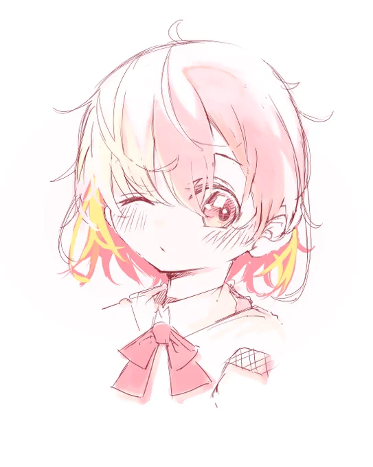 液タブ買い換えてはじめての絵!描き心地ちがくて難しいけど筆圧感知されててすごいたのしい 