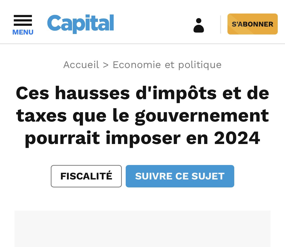2024 le régime macroniste prépare des hausses d’impôts et taxes sur les ménages et petites entreprises comme jamais depuis 40 ans ça représentera au moins 8 milliards d’€. 
Liste des impôts et taxes qui augmenteront
⁃taxe foncière 
⁃Taxation des autoroutes et aéroports
⁃taxes